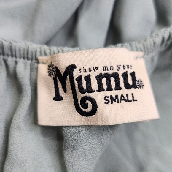 Show Me Your MuMu Heather Halter Maxi Dress Size Small Womens Silver Sage Crisp - Picture 4 of 10